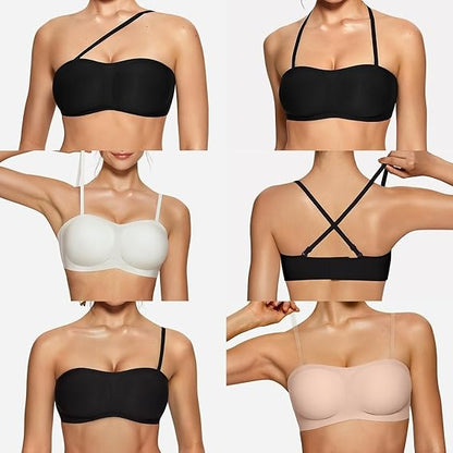 Women's Strapless Push Up Bandeau Bra