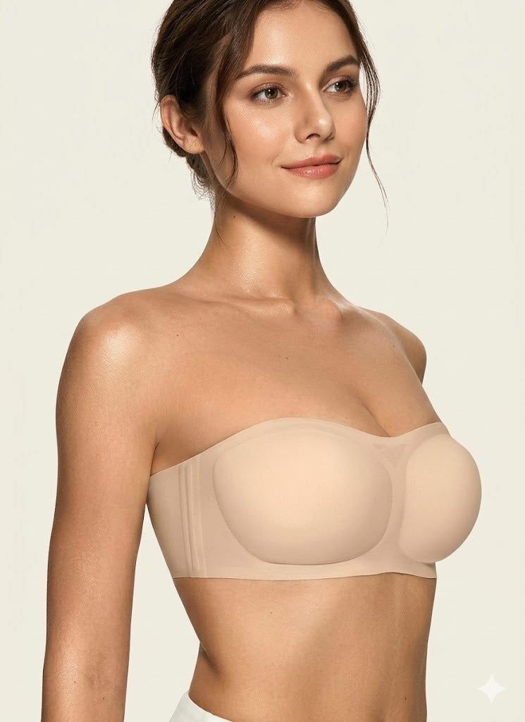 Women's Strapless Push Up Bandeau Bra