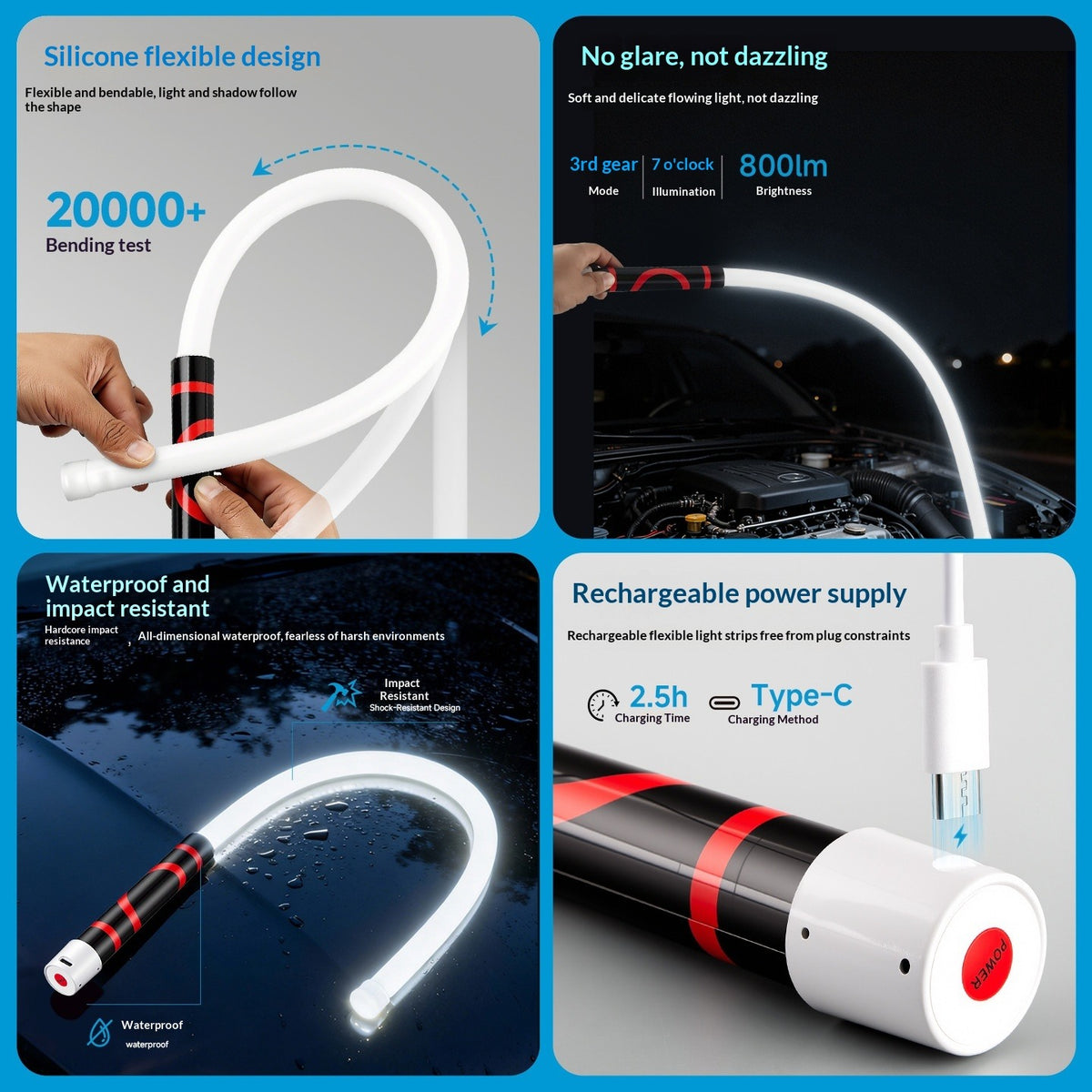 Flexible 27-Inch LED Work Light with 3 Modes