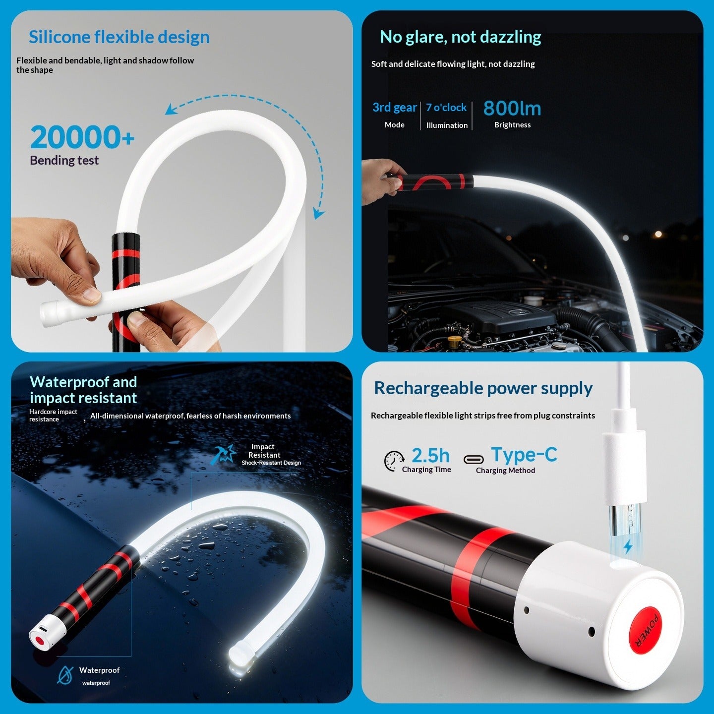 Flexible 27-Inch LED Work Light with 3 Modes